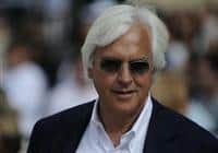 09 July 25: Trainer Bob Baffert is happy after Tiny Woods wins the two year old maiden 7th race on Eddie Read Stakes Day at Del Mar Thoroughbred Club in Del Mar, California.