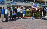 Social Inclusion in the Winners Circle after his win in a Maiden Special Weight race at Gulfstream Park.