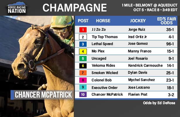 Champagne fair odds: Plenty of speed for Chancer McPatrick