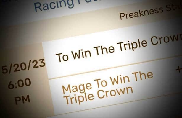 What are the odds Mage wins the 2023 Triple Crown?