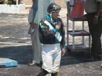 September 15, 2009: Jockey Chris Rosier at Louisiana Downs following his 2nd place finish aboard Rodeo Miss. 