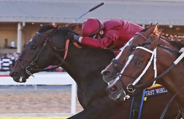 Dettori rallies First World War to win by a nose in Penn Mile