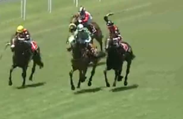 Report: South Africa jockey strikes a rival in stretch run