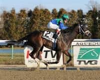 Love and Pride winning the 2012 Affectionately Stakes at Aqueduct.