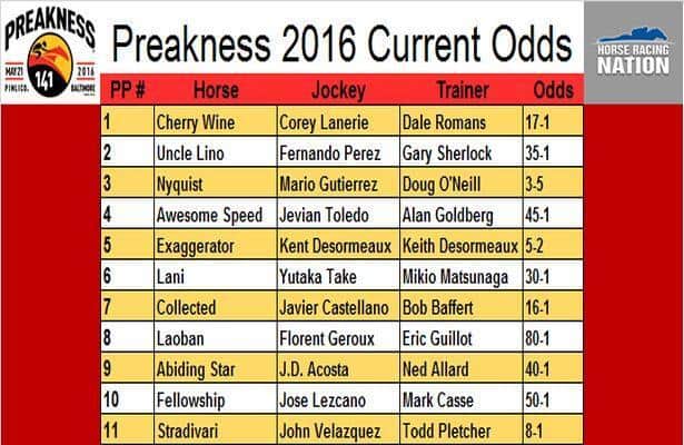 What was the payout for the preakness race