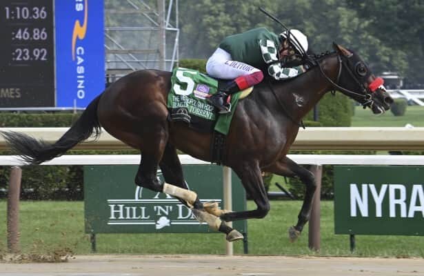 Raging Torrent streaks to 8-1 upset victory in Met Mile