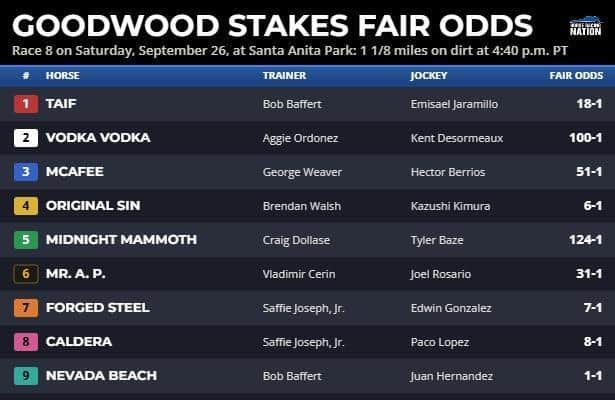 Nevada Beach returns in Santa Anita Park Goodwood Stakes