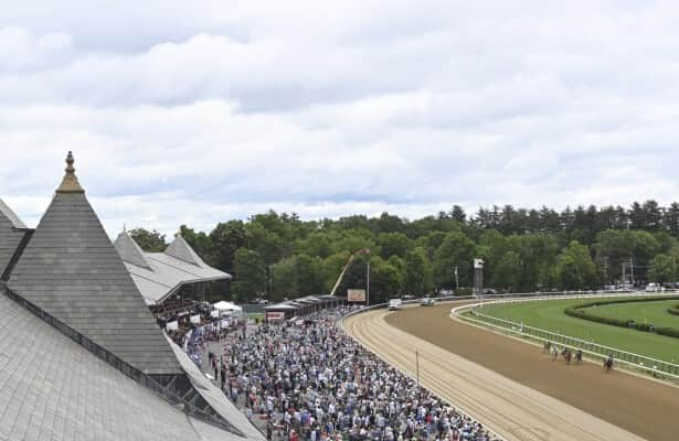 After overnight rain, Saratoga is off the turf for opening day