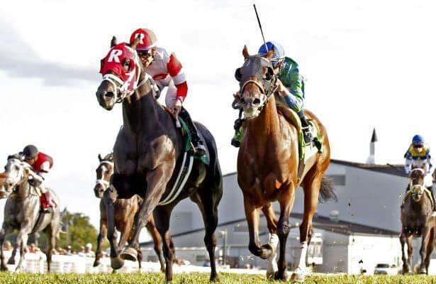 Sir Dudley Digges to victory in the Old Friends at Kentucky Downs
