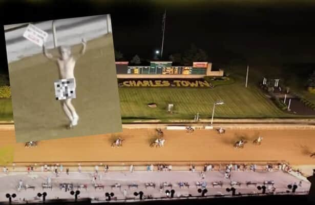 Streaker makes a run for it at chilly Charles Town