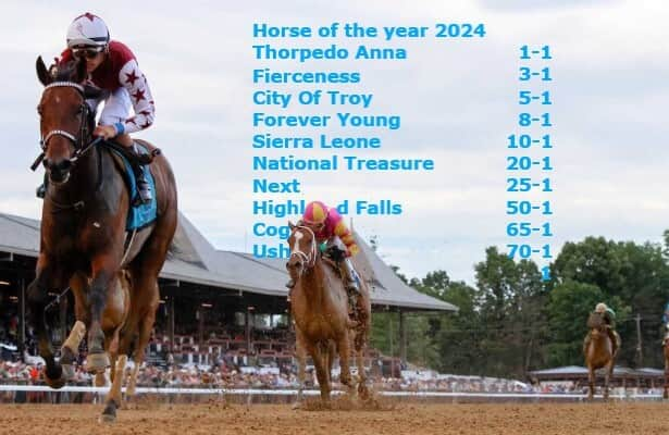 Thorpedo Anna is betting favorite to be horse of the year