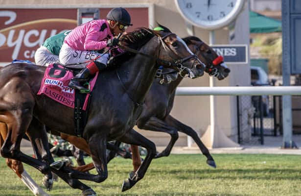 Flashiest wins Oceanside thriller on record opening day at Del Mar