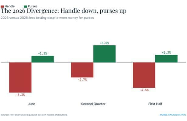 Purses up, handle down for first half of year